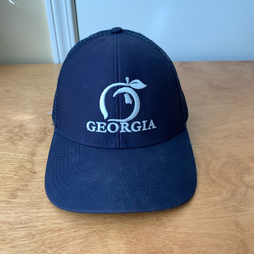 Navy Blue Georgia Peach State Pride Trucker Hat